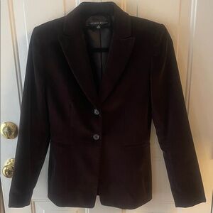 Antonio Melani Dark Brown Velvet Looking Blazer Size 2